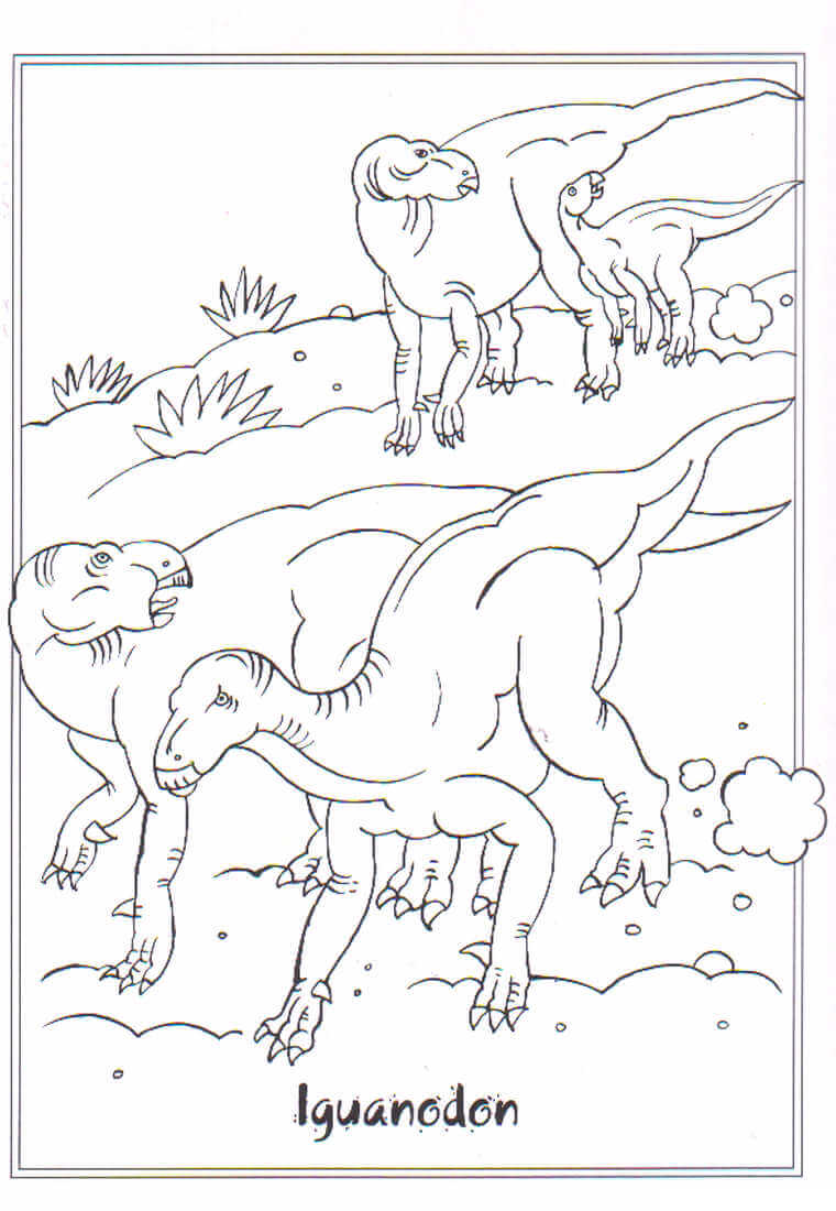 Iguanodons Dinosaur Coloring Page