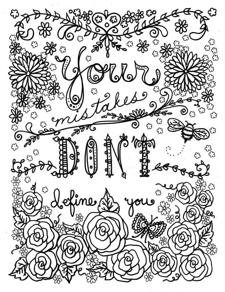 Inspirational Quote Coloring Page