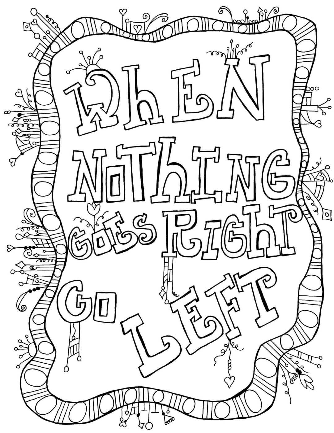 Inspirational Quotes Coloring Page