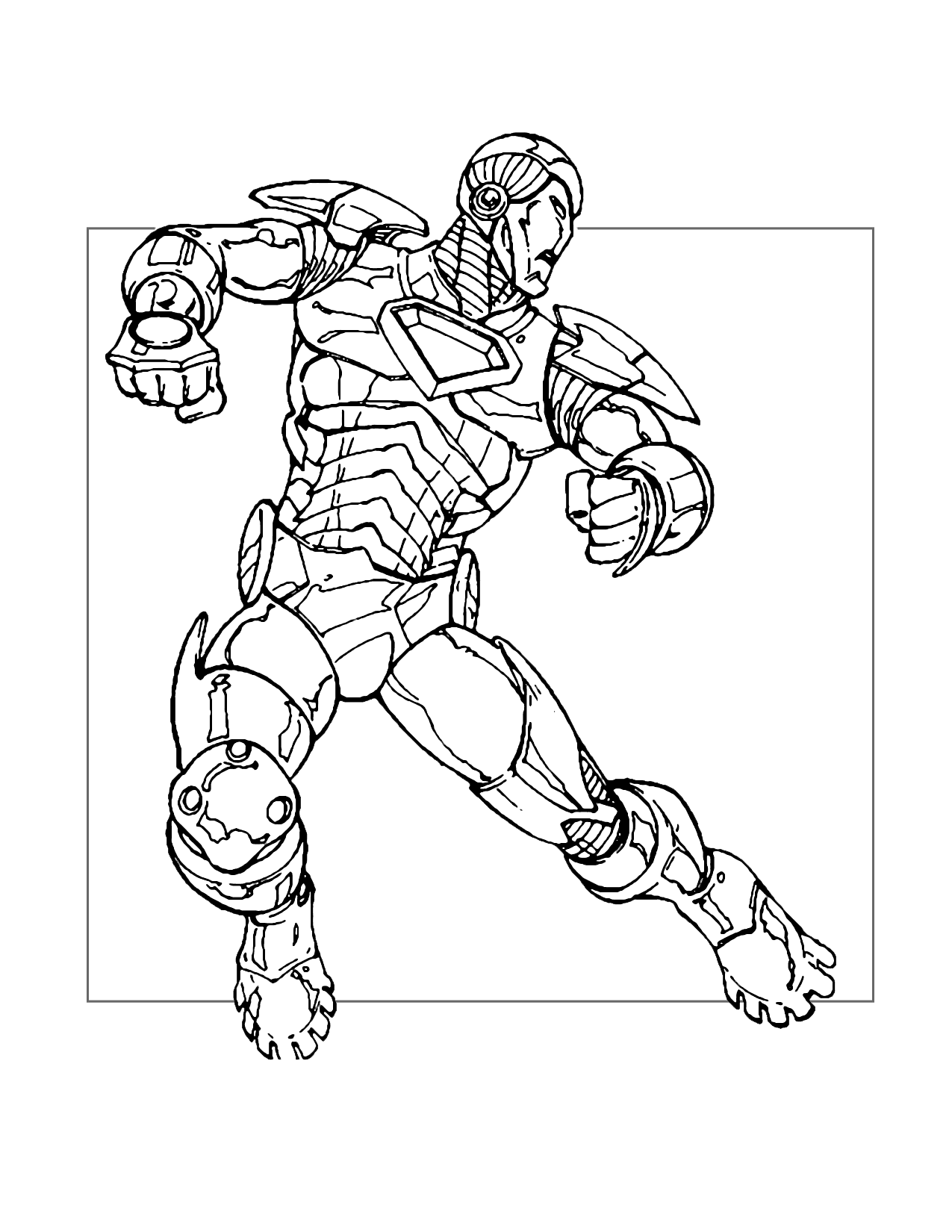 Iron Man Action Coloring Page