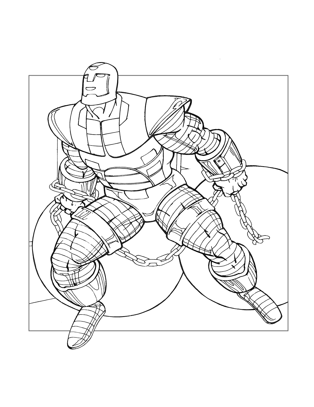 Iron Man Ball And Chains Coloring Page