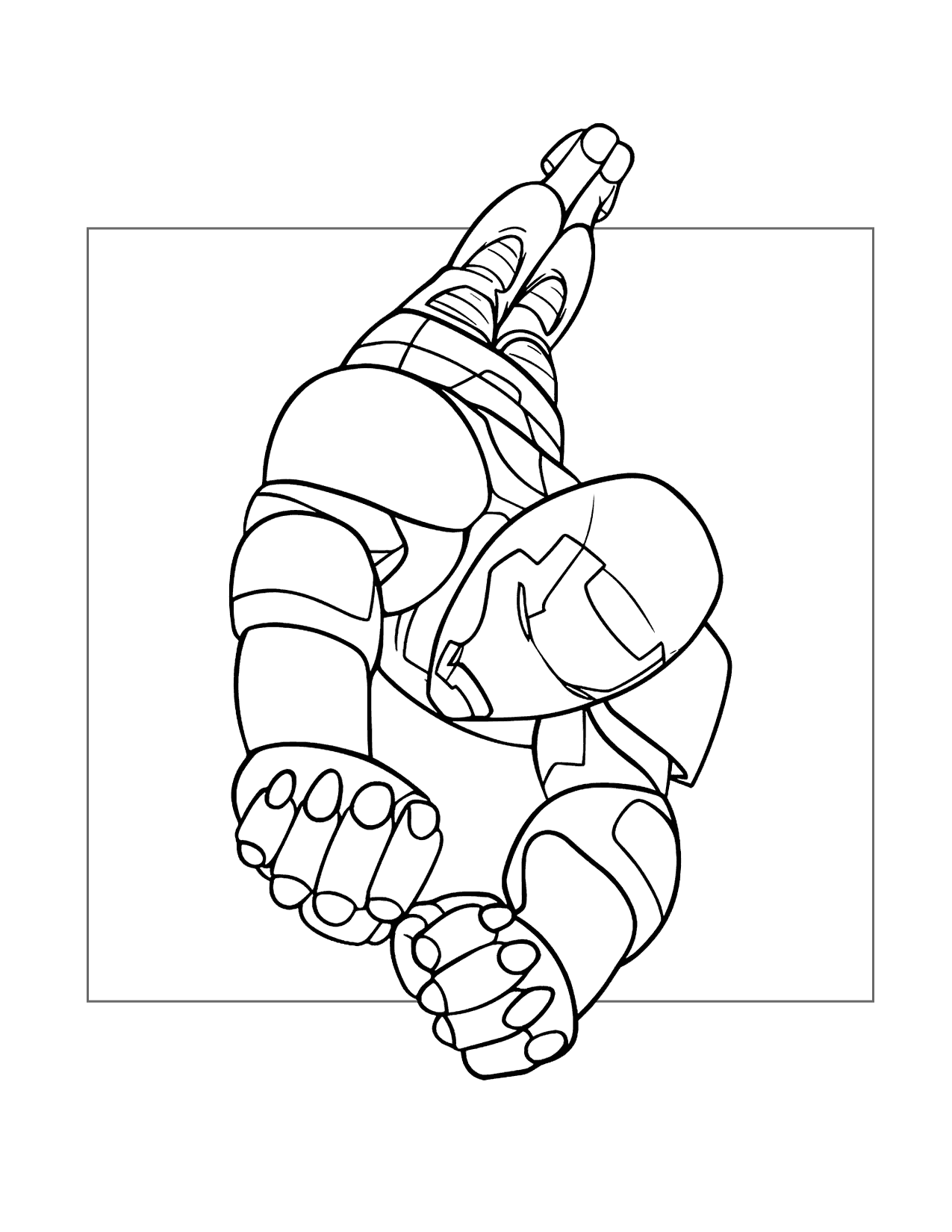 Iron Man Dive Coloring Page