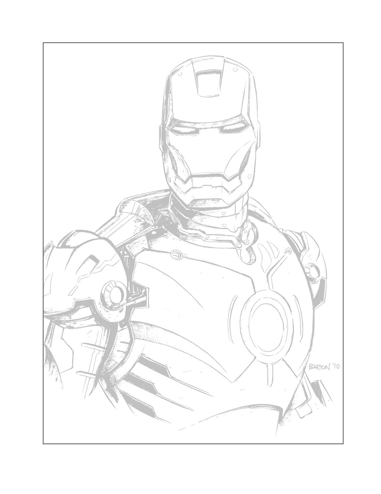 Iron Man Drawing Tracing Coloring Page