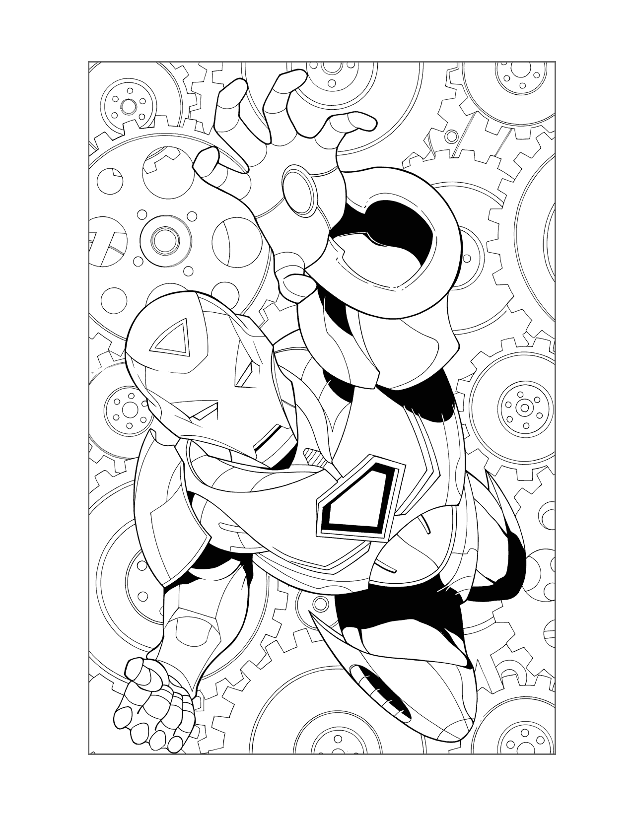 Iron Man Gears Coloring Page