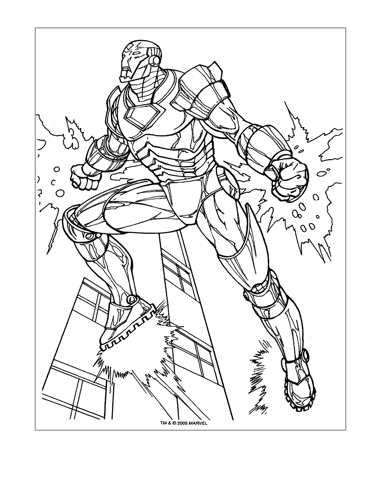 Iron Man Has Power Coloring Page