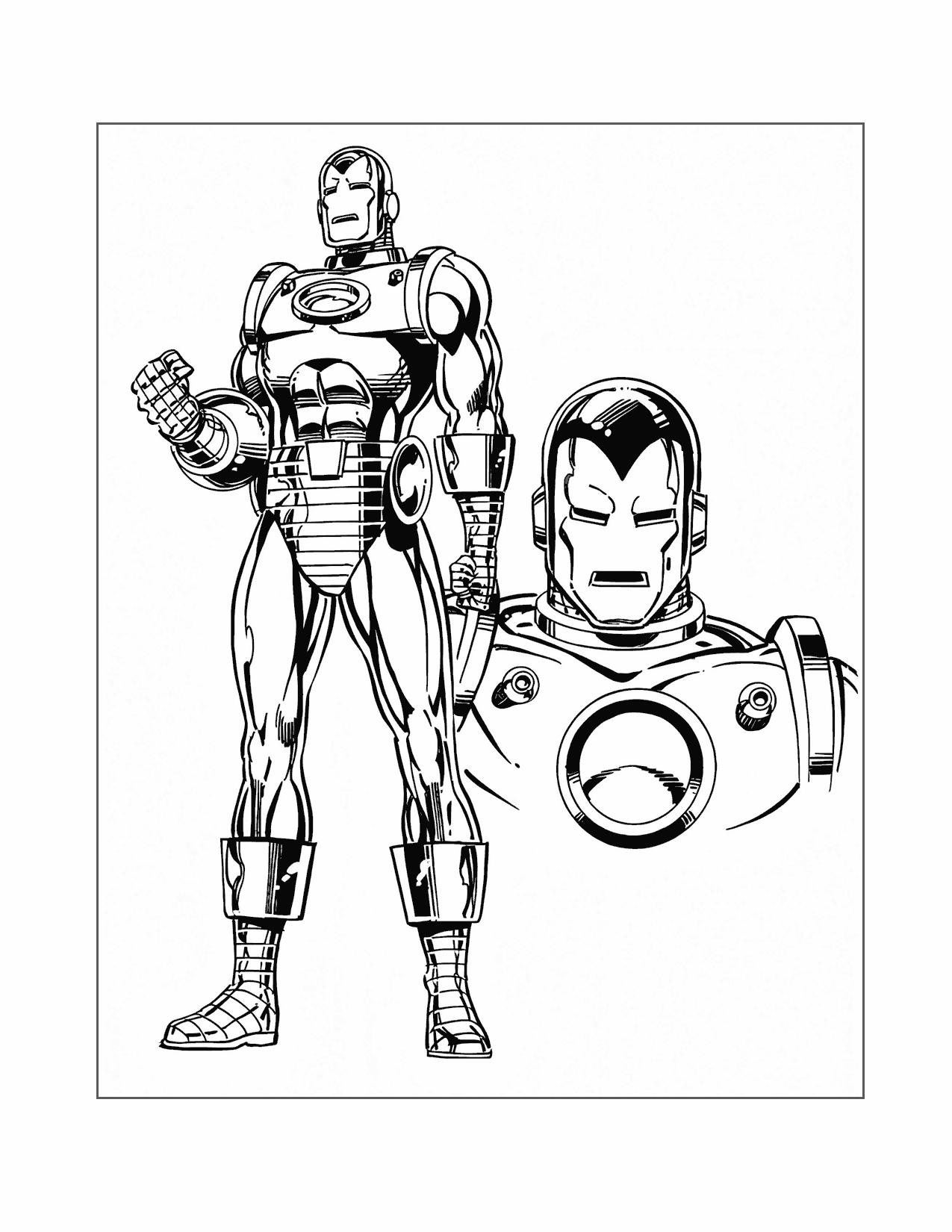 Iron Man Portrait Coloring Page