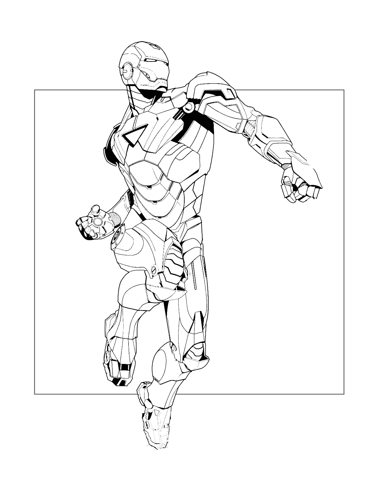 Iron Man Ready To Blast Coloring Page