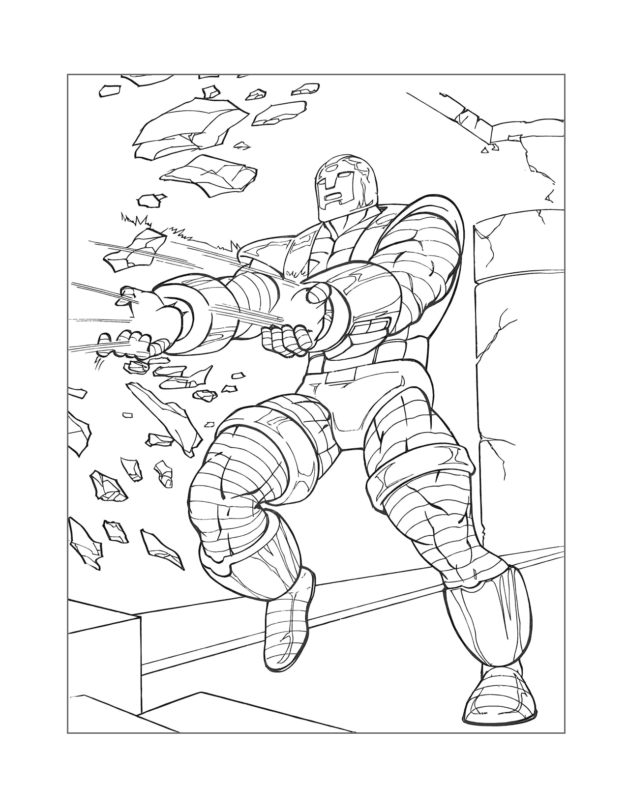 Iron Man Uses His Powers Coloring Page