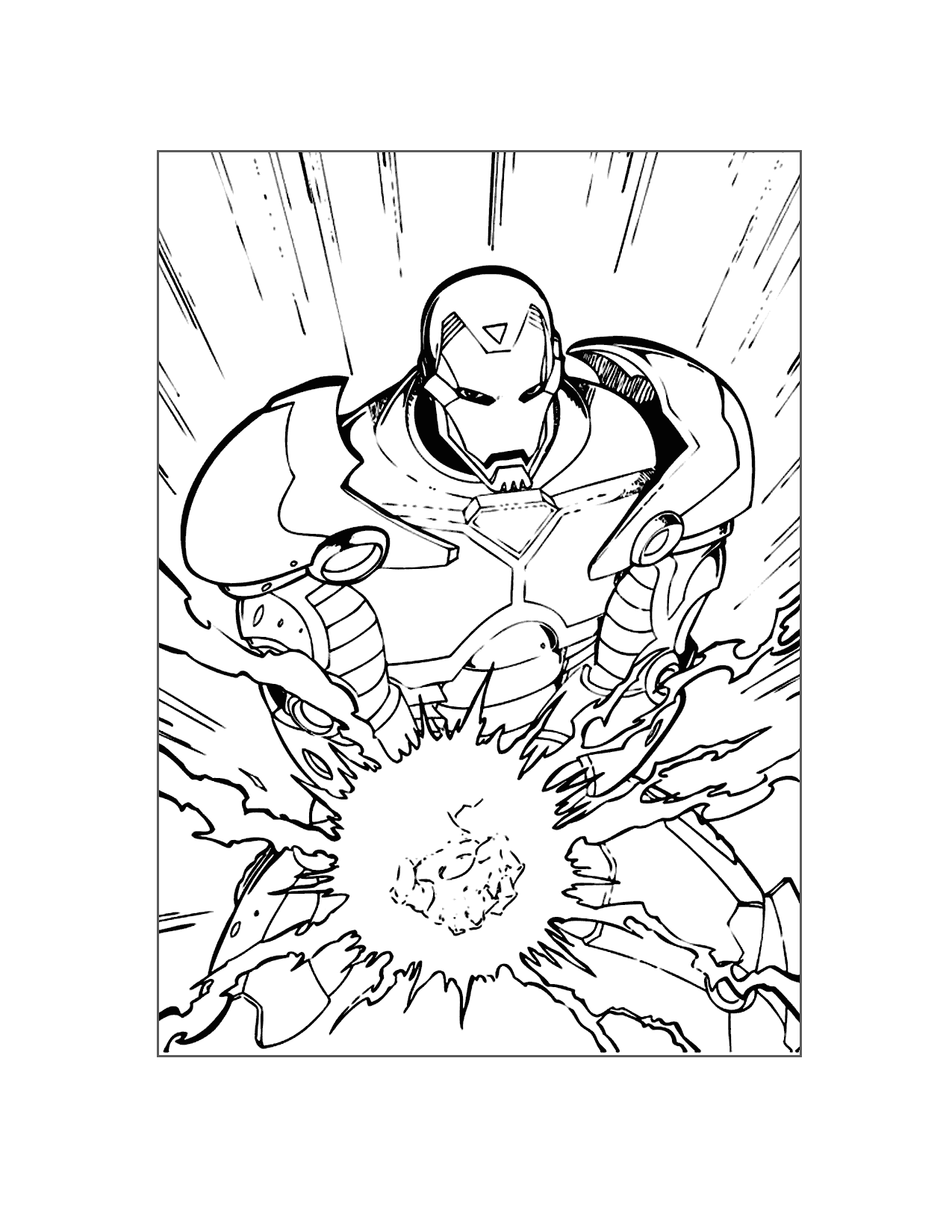 Iron Man Is Powerful Coloring Page