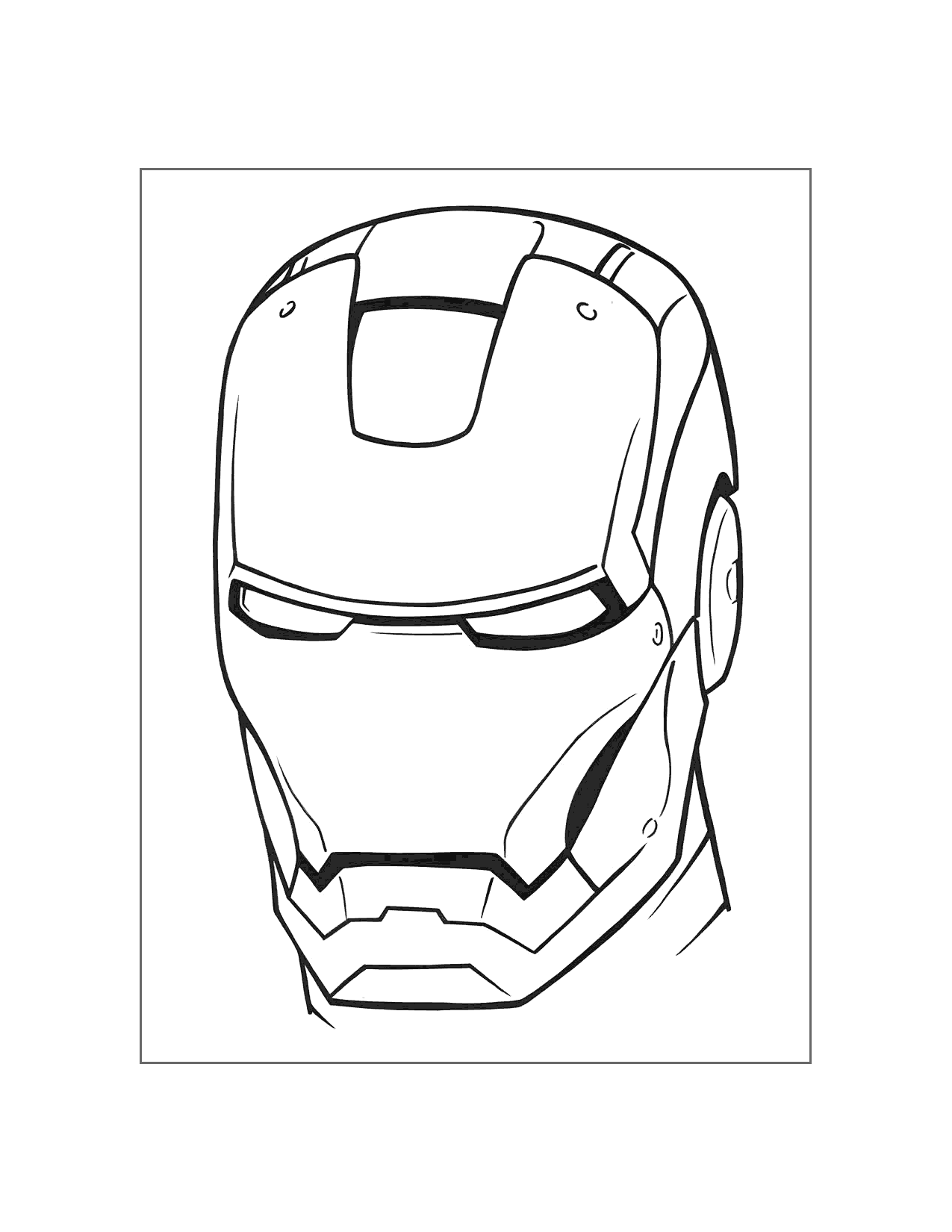 Iron Mans Mask Coloring Page