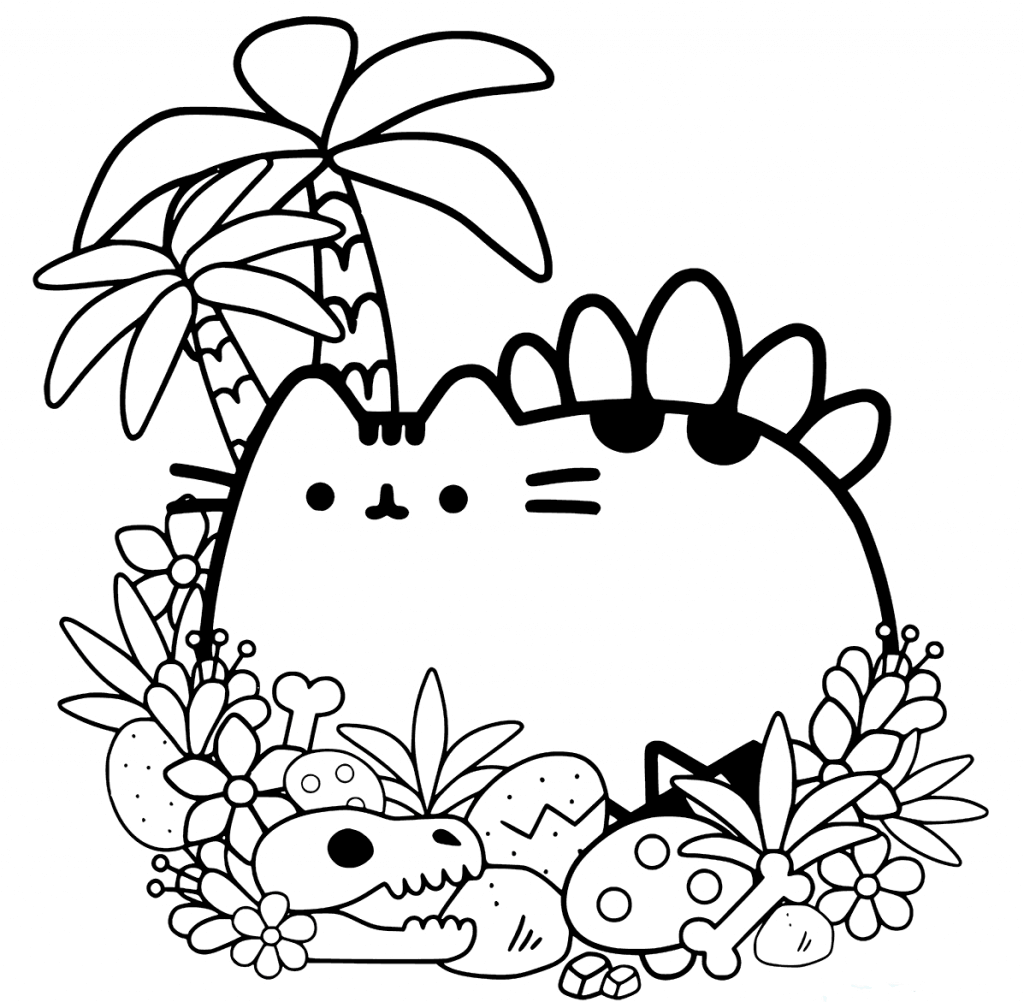 Island Pusheen Coloring Pages