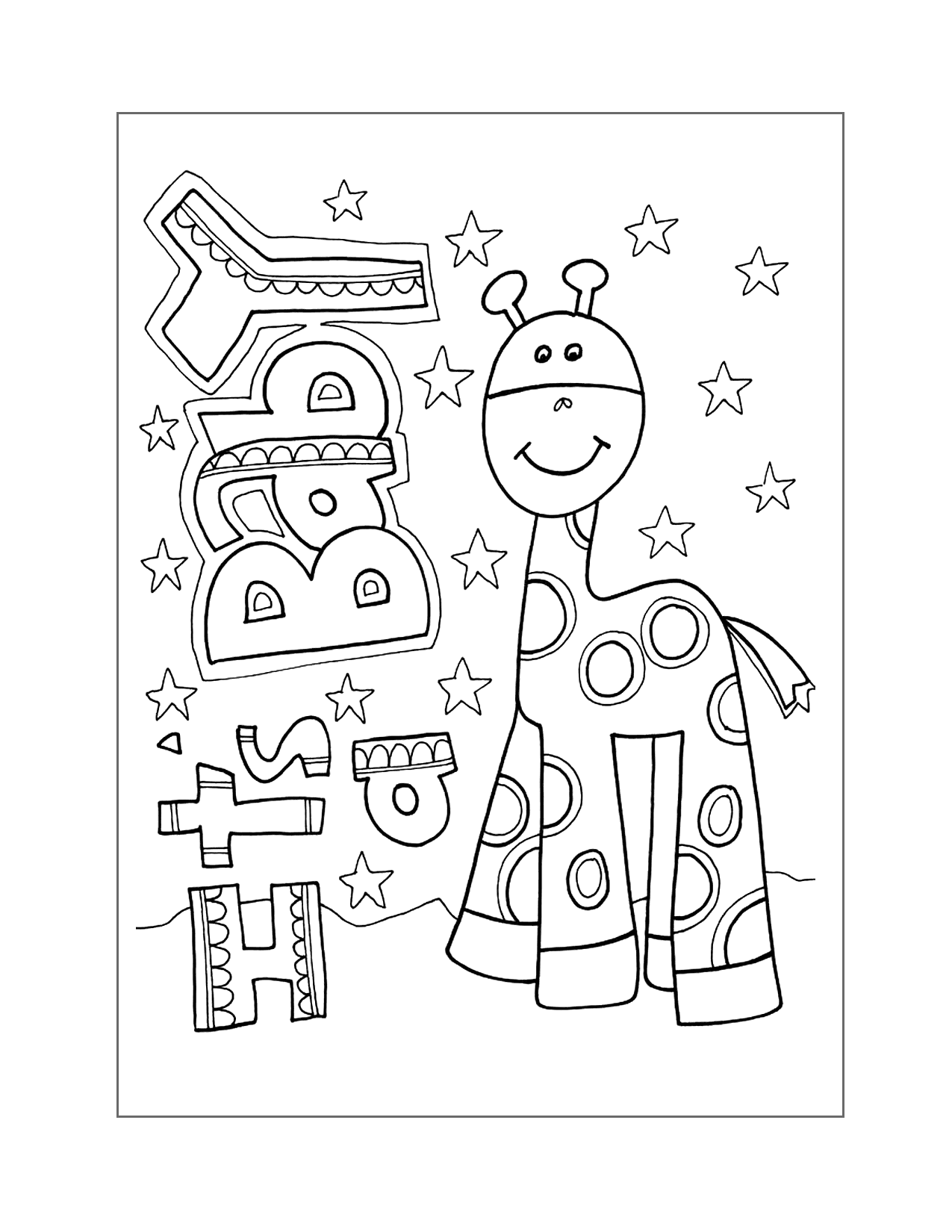 Its A Baby Giraffe Coloring Page