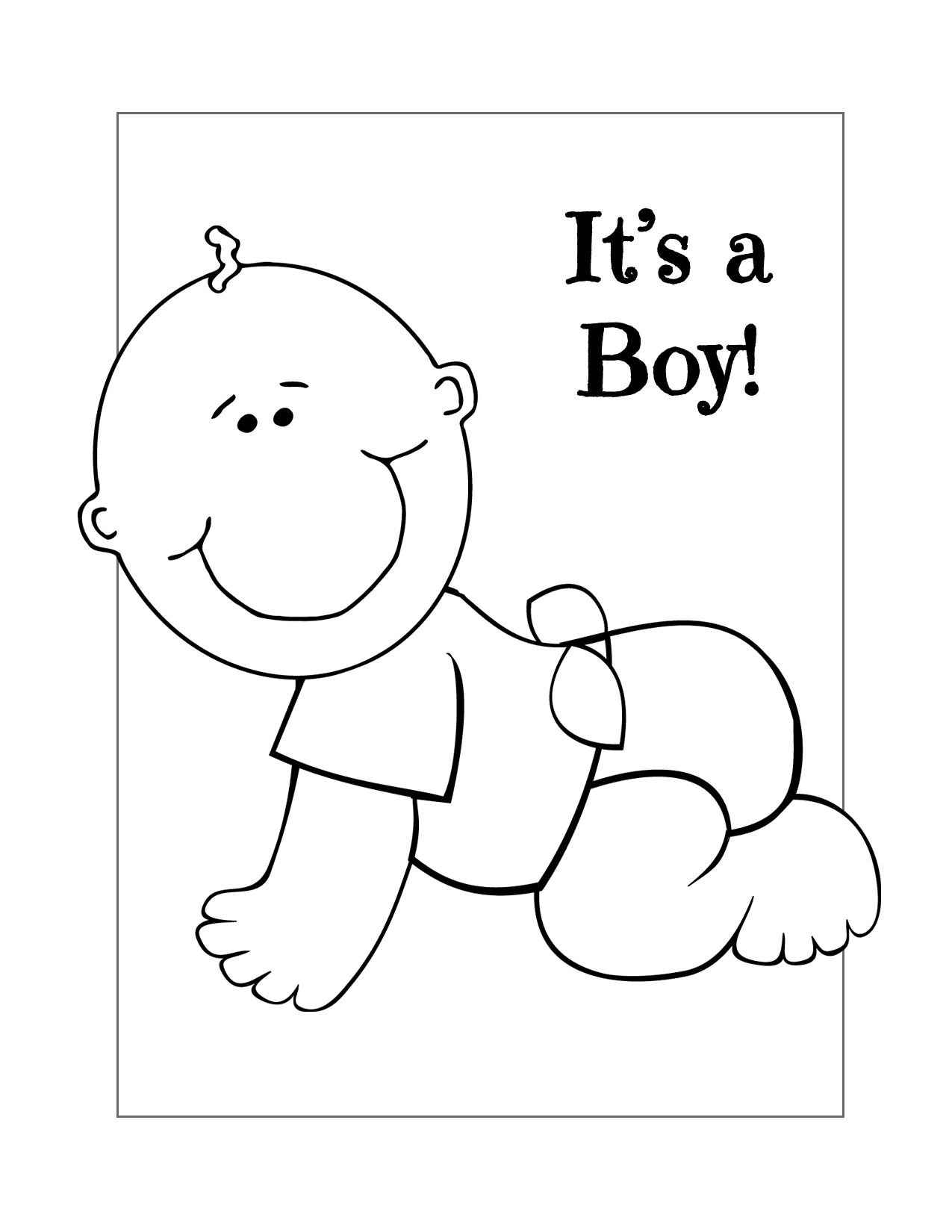 Its A Boy Baby Coloring Page