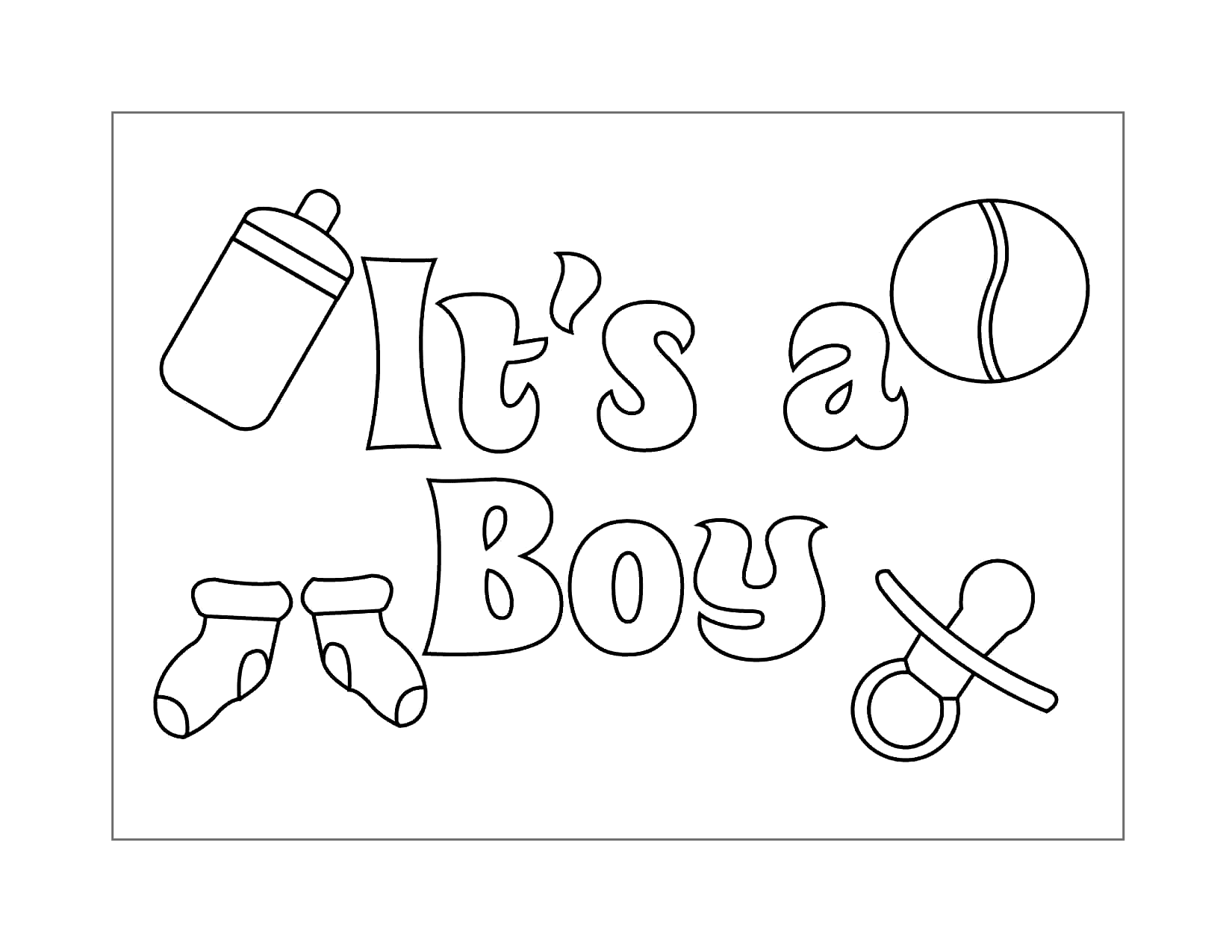 Its A Boy New Baby Coloring Page