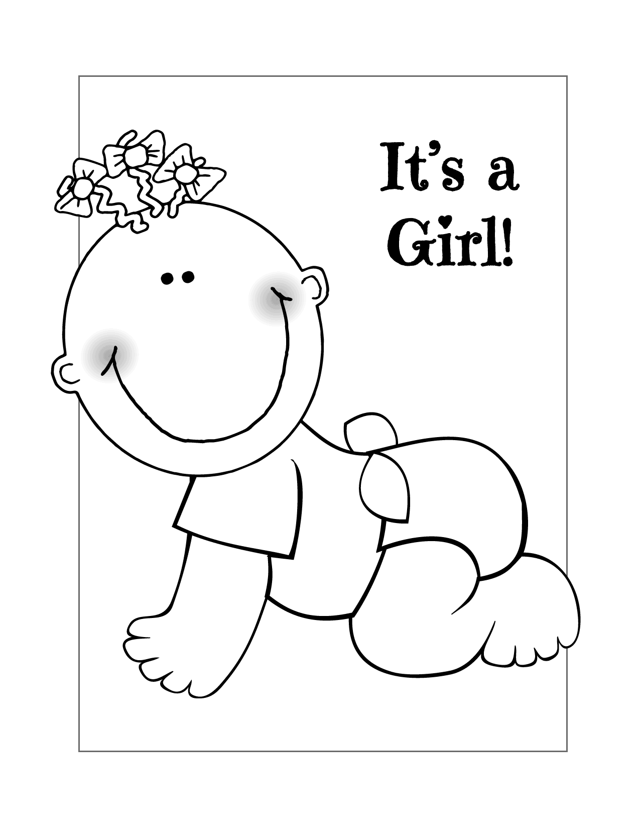 Its A Girl Baby Coloring Page