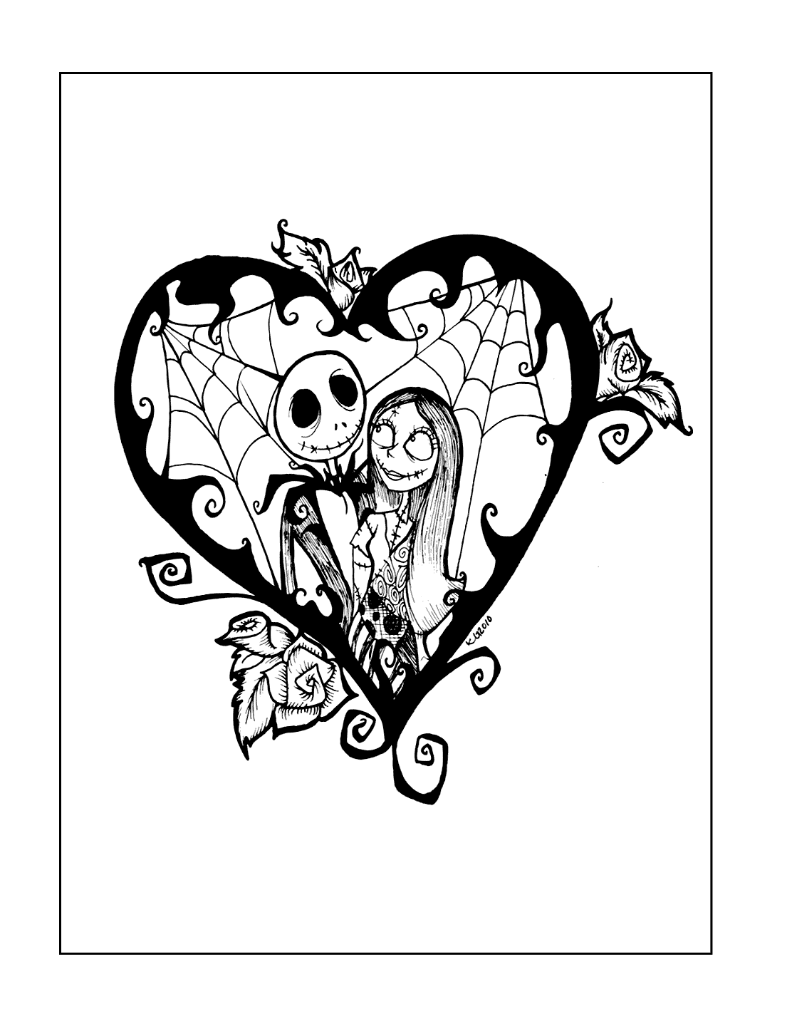 Jack And Sally Nightmare Coloring Pages