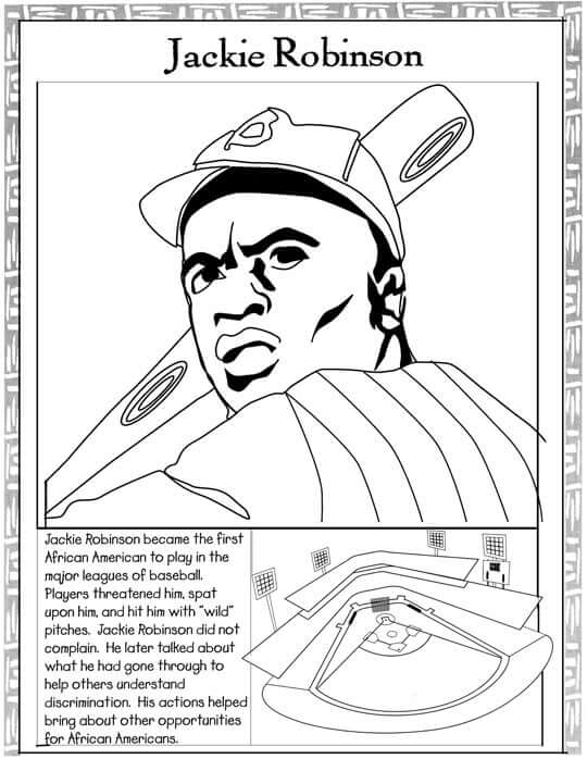 Jackie Robinson - Black History Month Coloring Pages