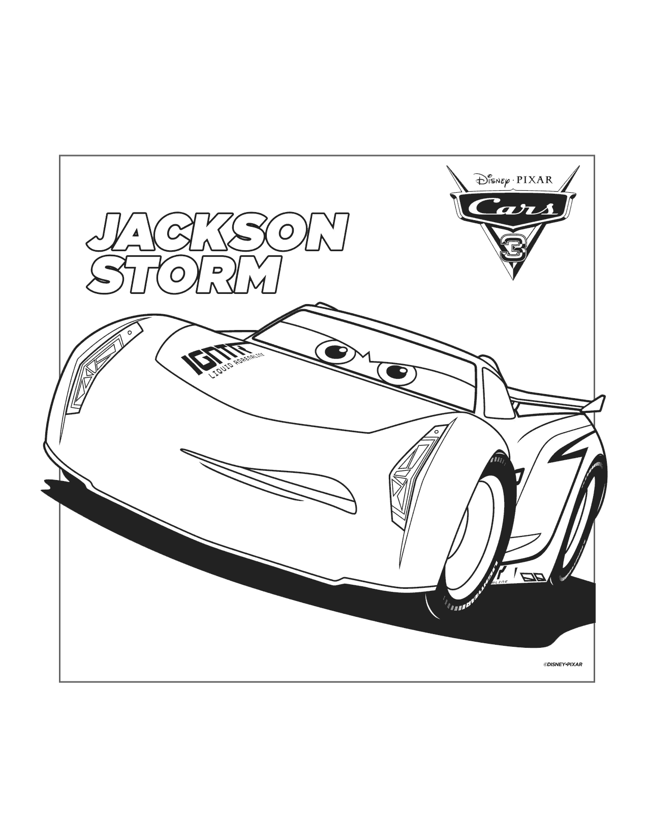 Jackson Storm Cars Coloring Page