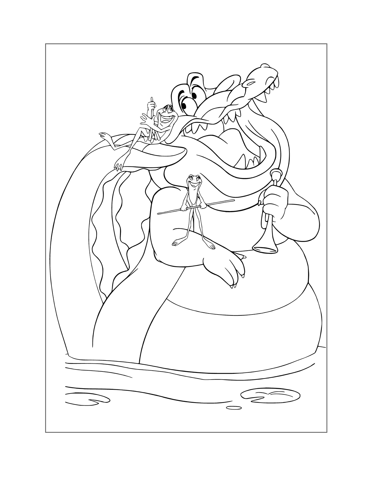 Jazz Time Princess And The Frog Coloring Page