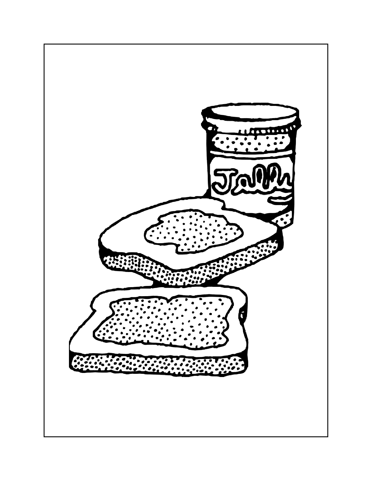 Jelly Toast Coloring Page