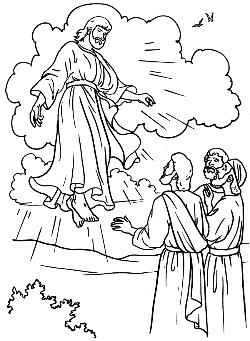Jesus Ascention To Heaven Coloring Page