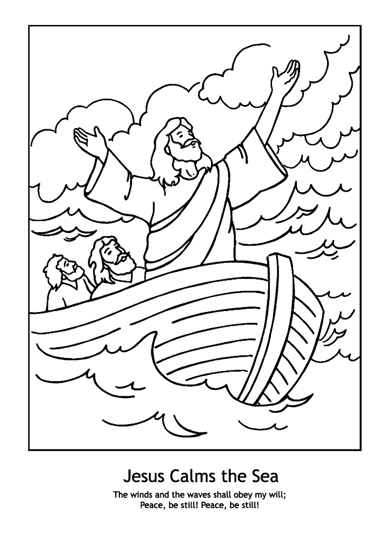 Jesus Calms The Sea Coloring Page