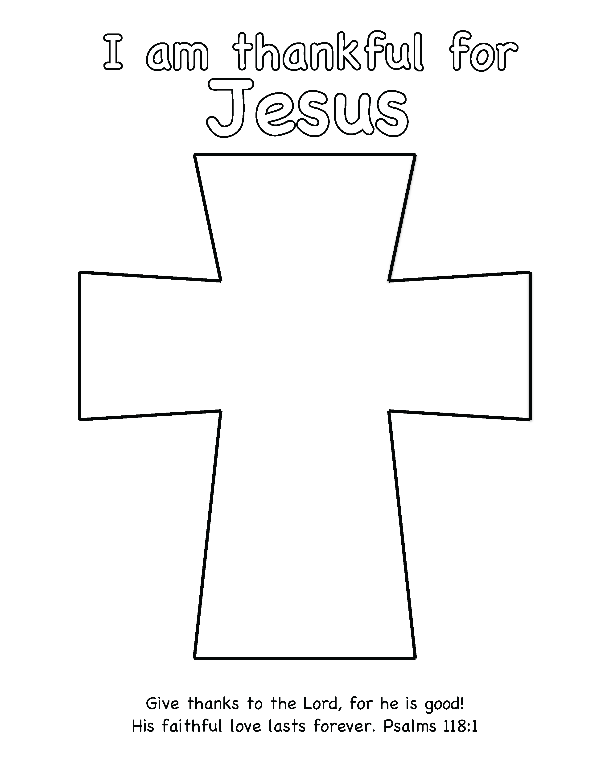 Jesus Cross Coloring Page for Bible School