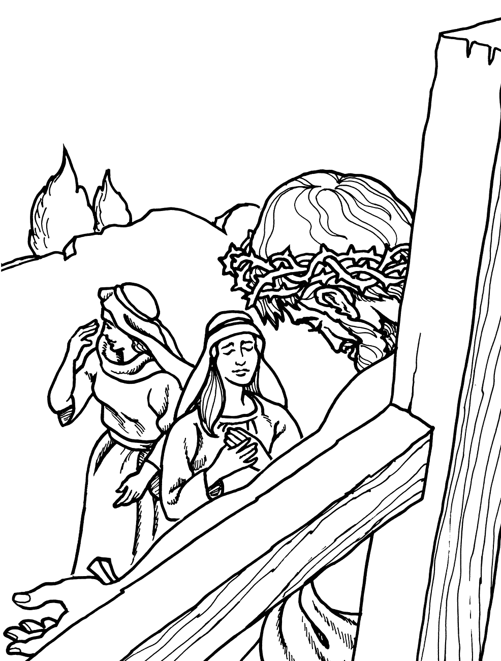 Jesus Crucifixion Coloring Page