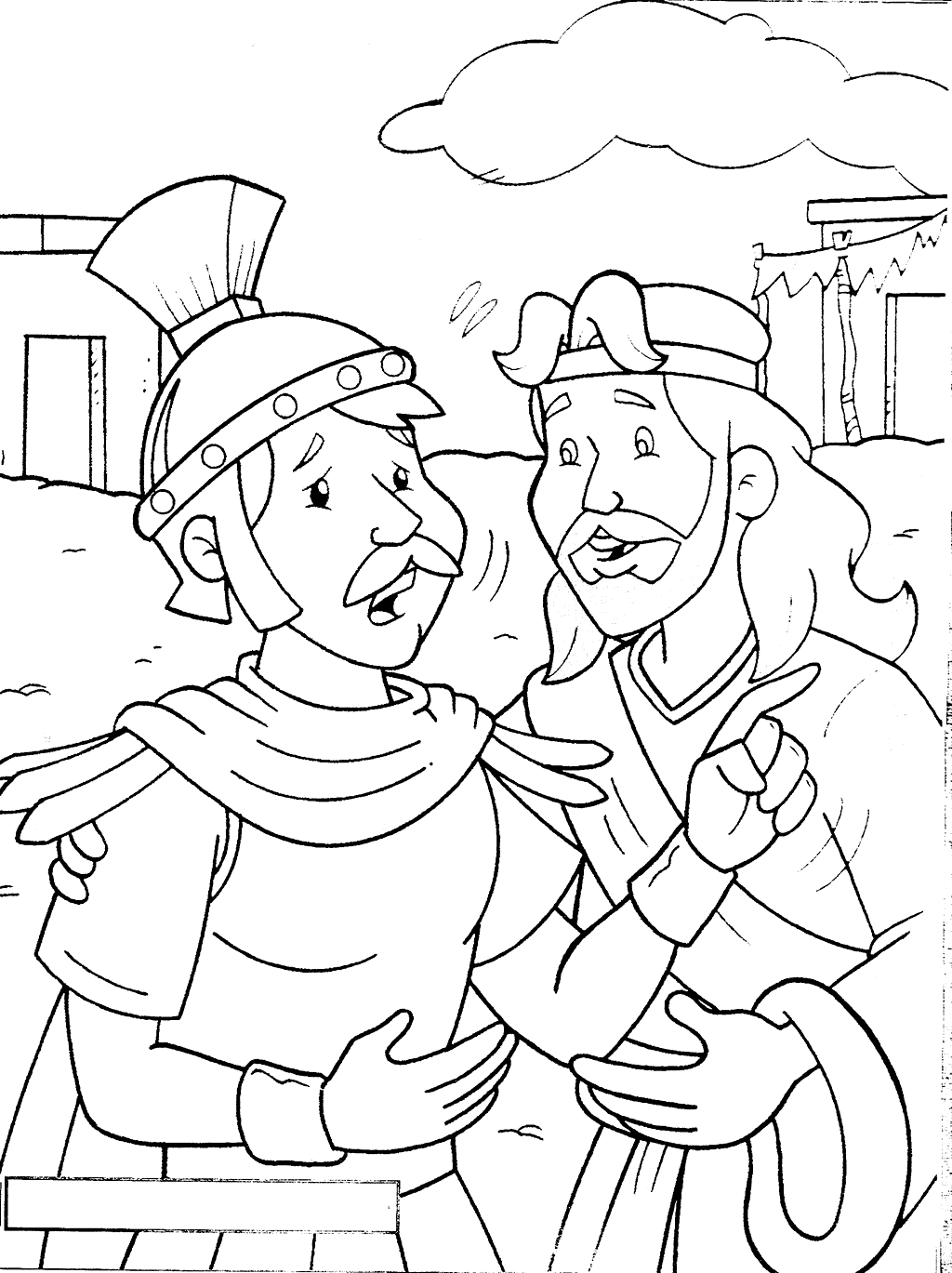 Jesus And The Centurion Coloring Page