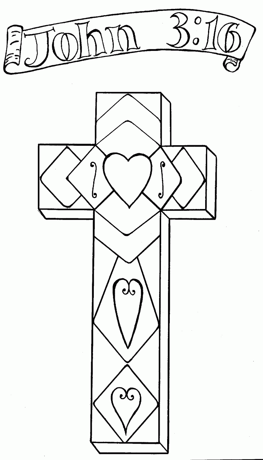 John 3-16 Cross Coloring Page