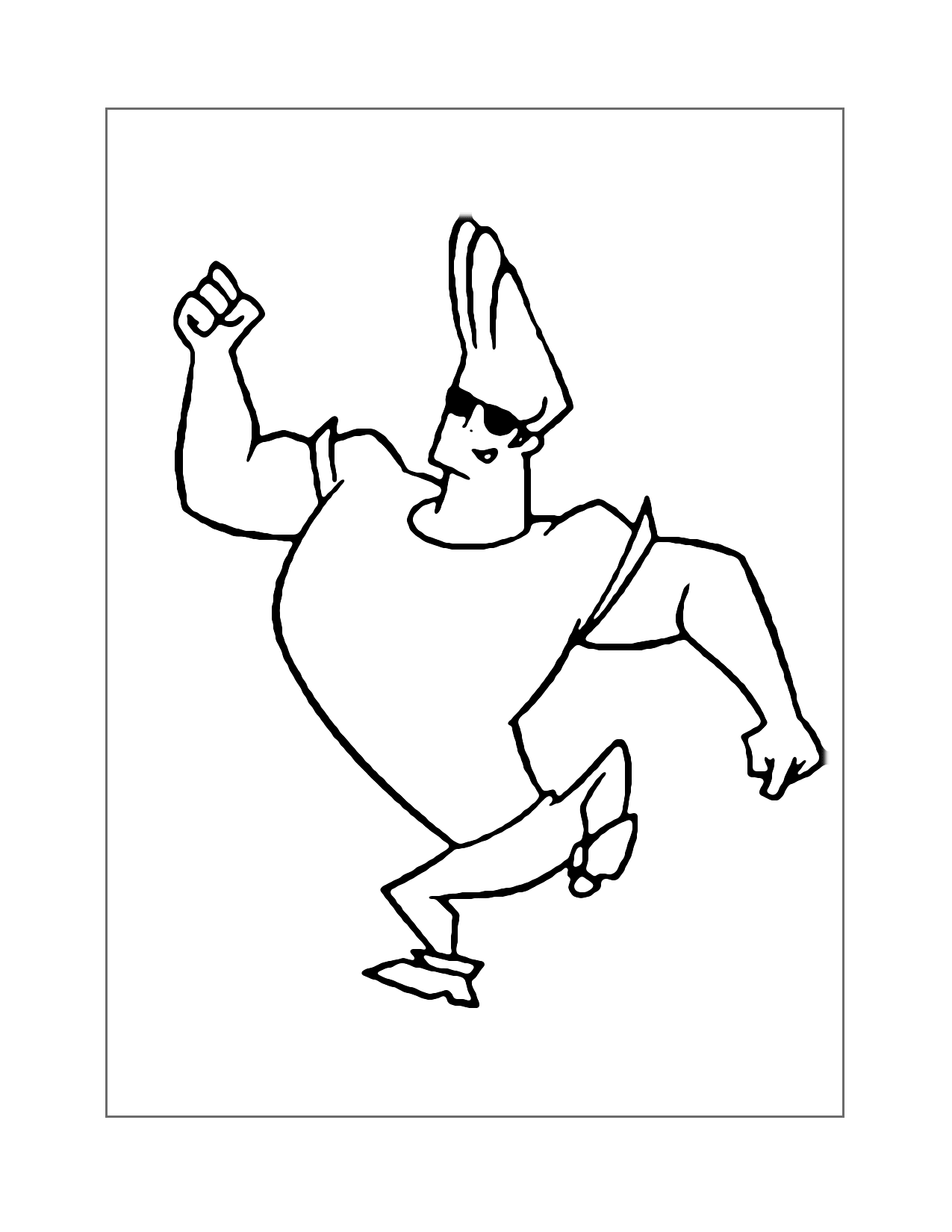 Johnny Bravo Dancing Coloring Page