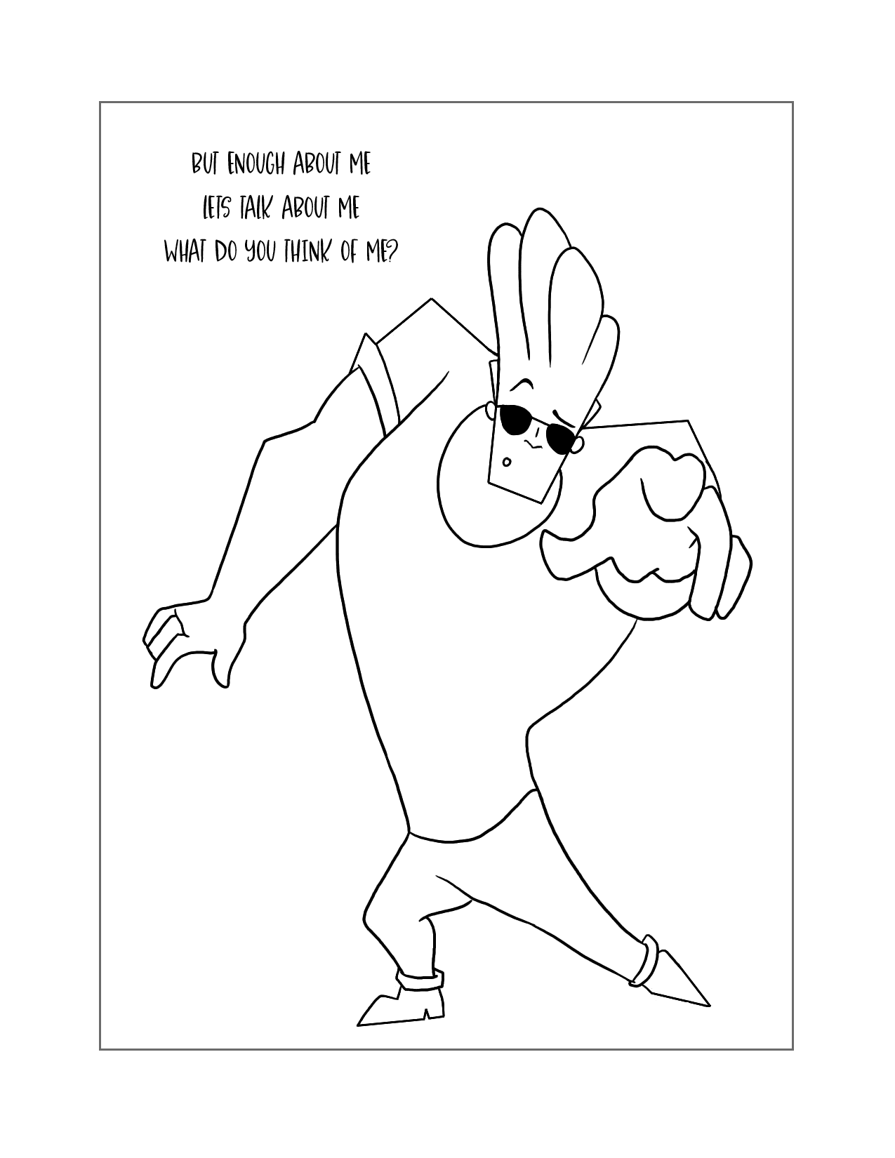 Johnny Bravo What Do You Think Of Me Coloring Page