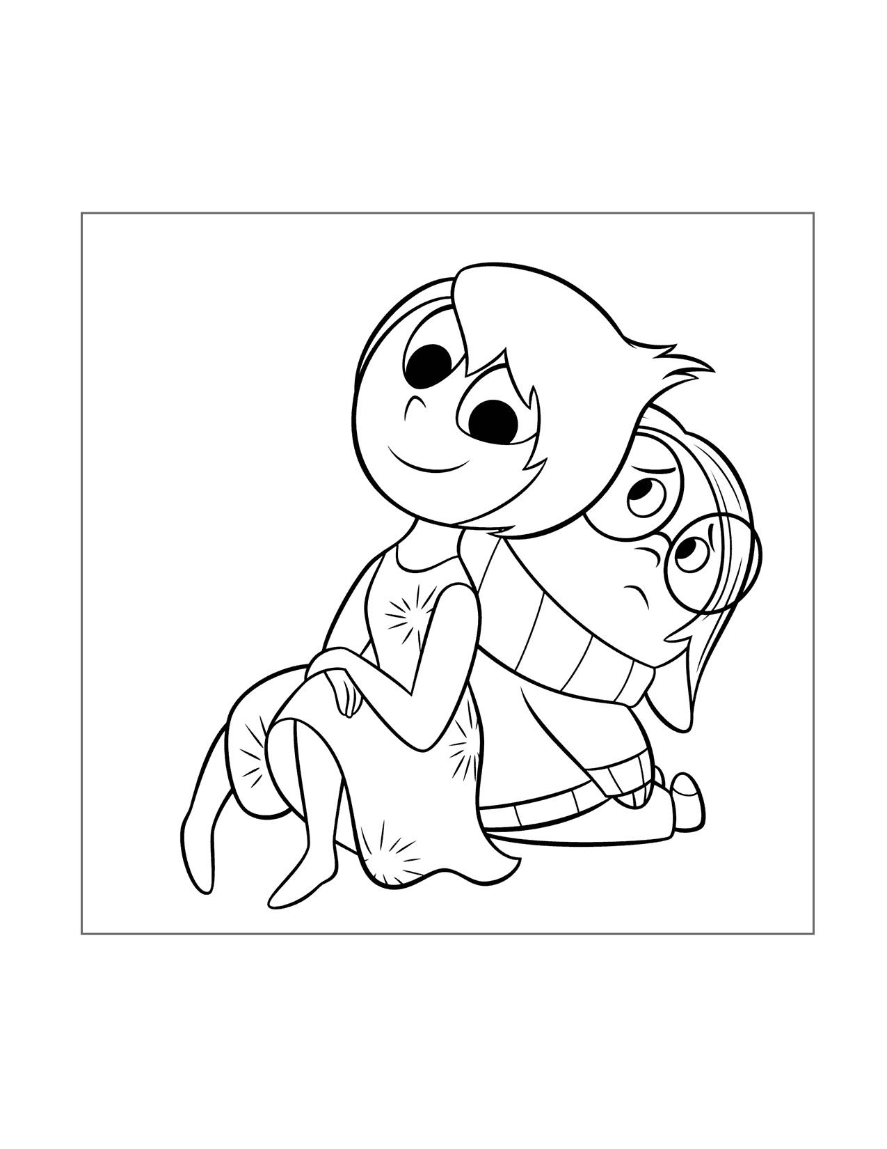 Joy And Sadness Inside Out Coloring Page