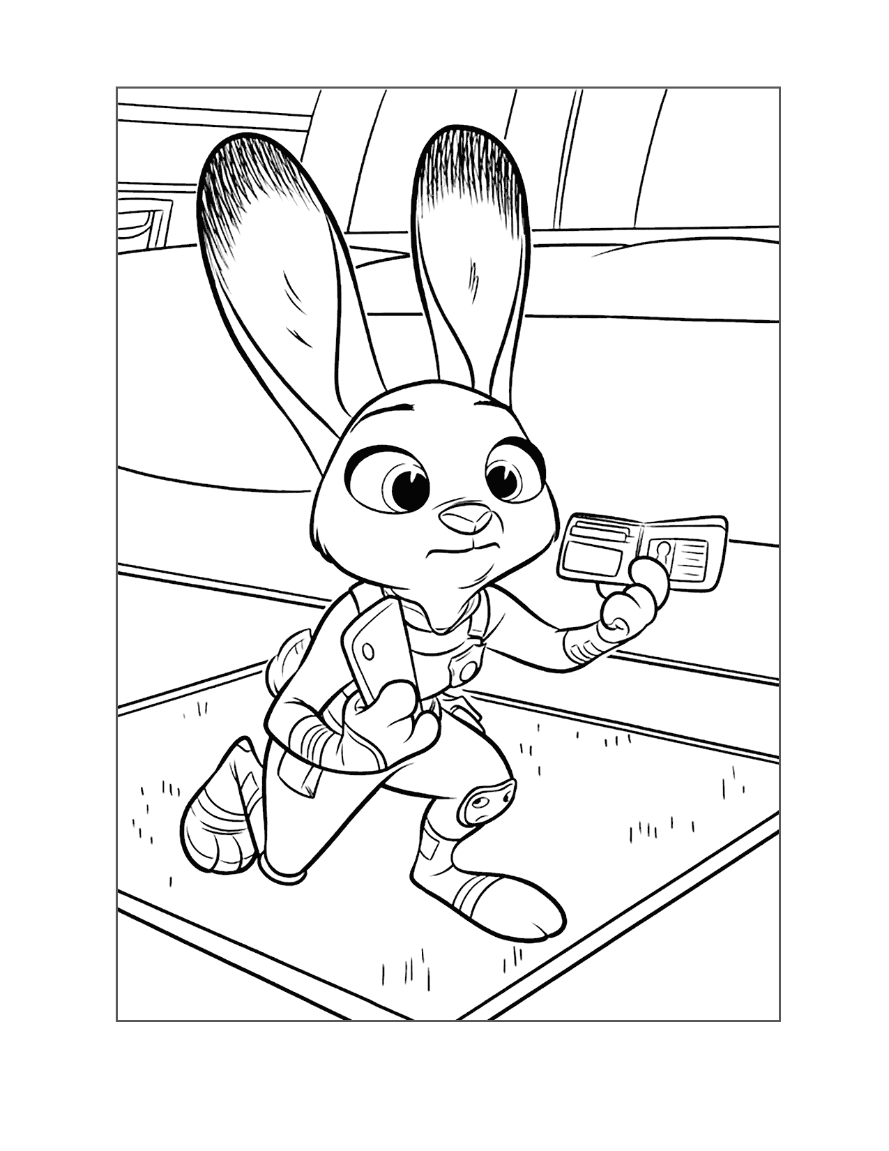 Judy Finds Ottertons Wallet Zootopia Coloring Page
