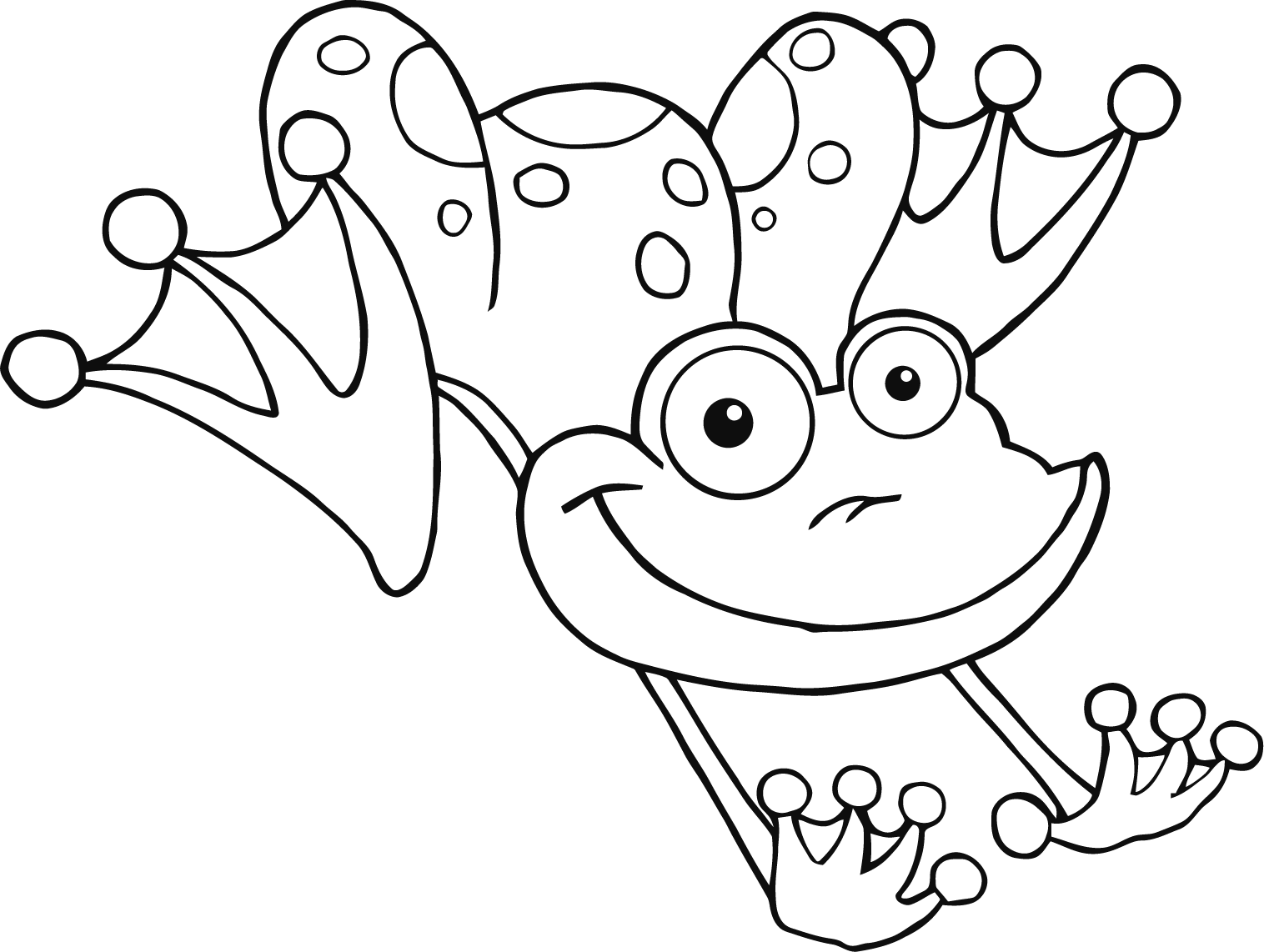 Jumping Frog Coloring Page For Kids