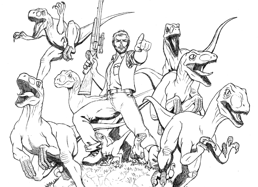 Jurassic World Owen Drawing for Coloring