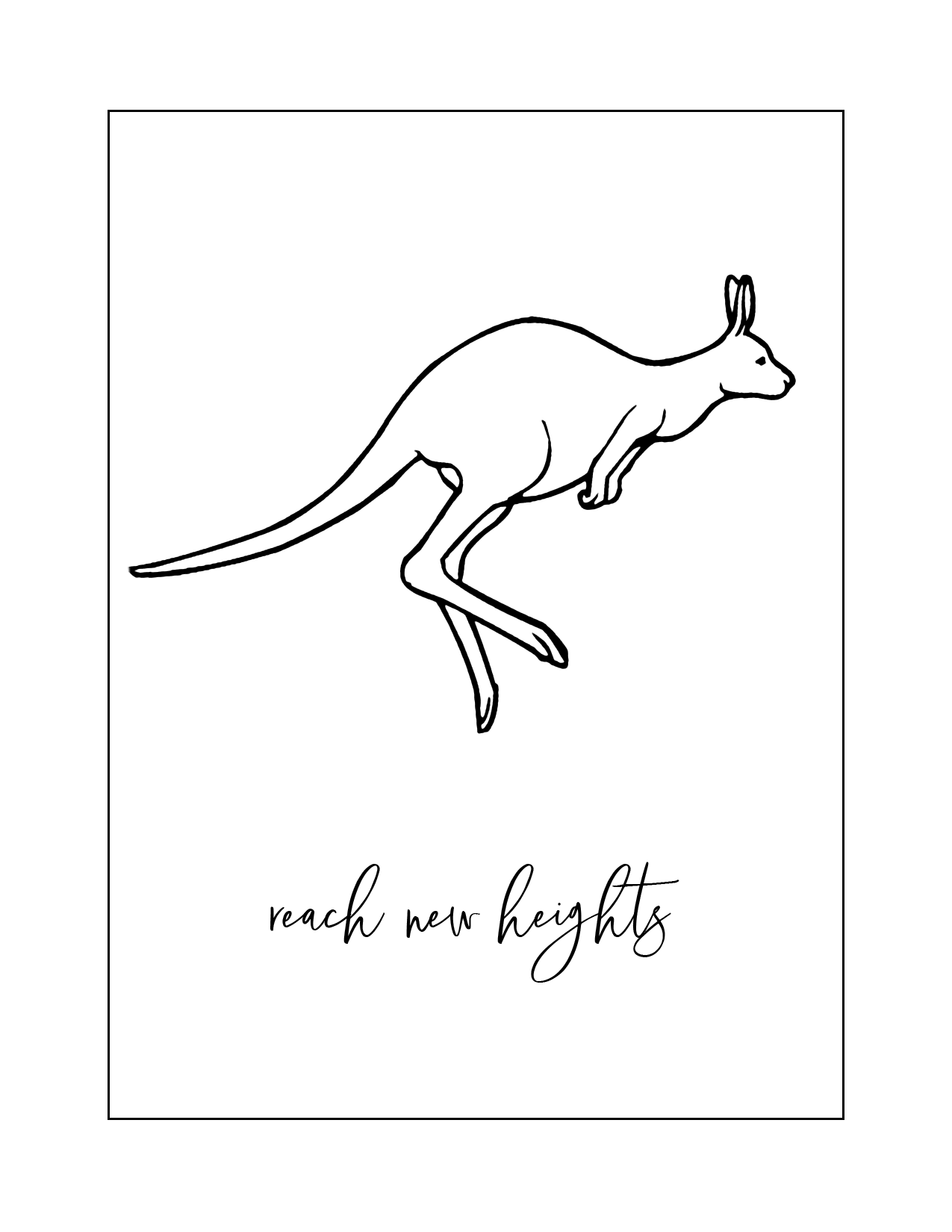 Kangaroo Jumping Coloring Page