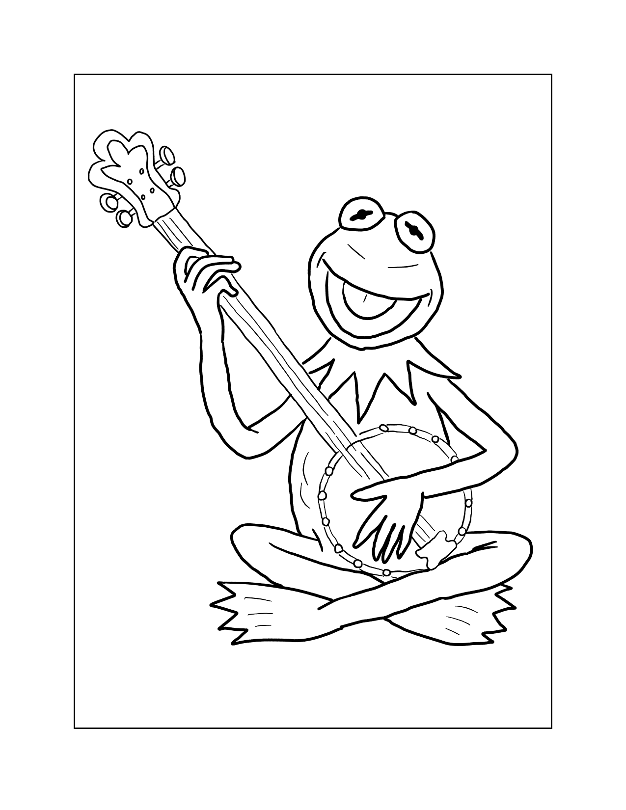 Kermit The Frog Banjo Coloring Page