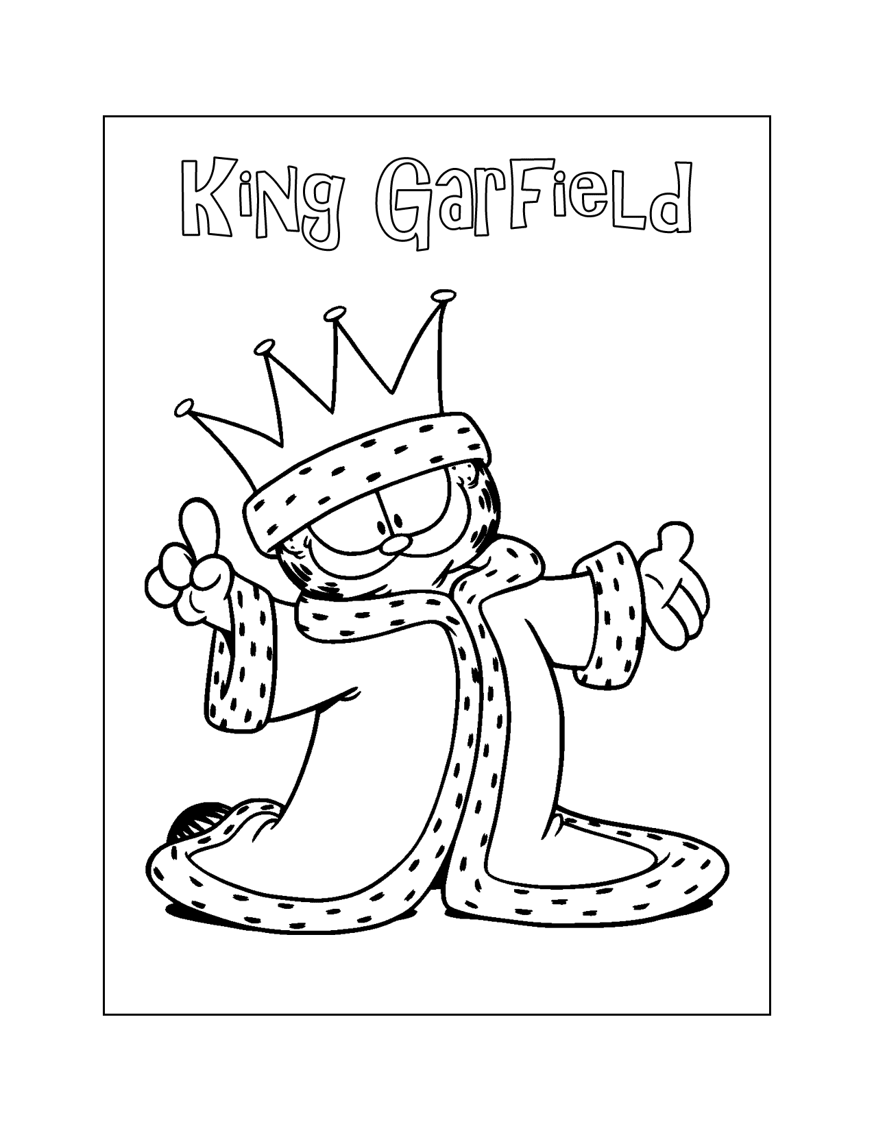 King Garfield Coloring Pages