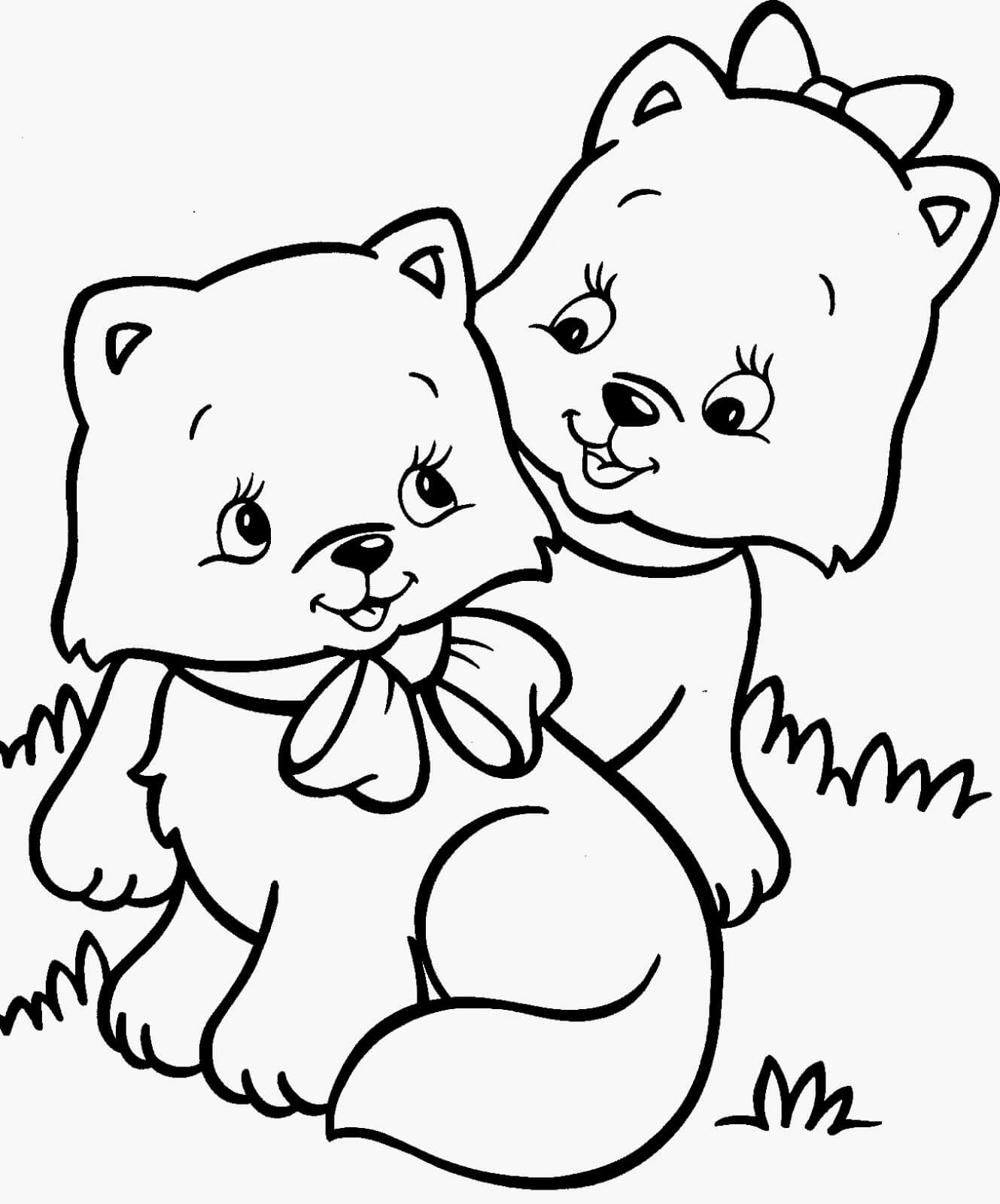 Kittens Coloring Page