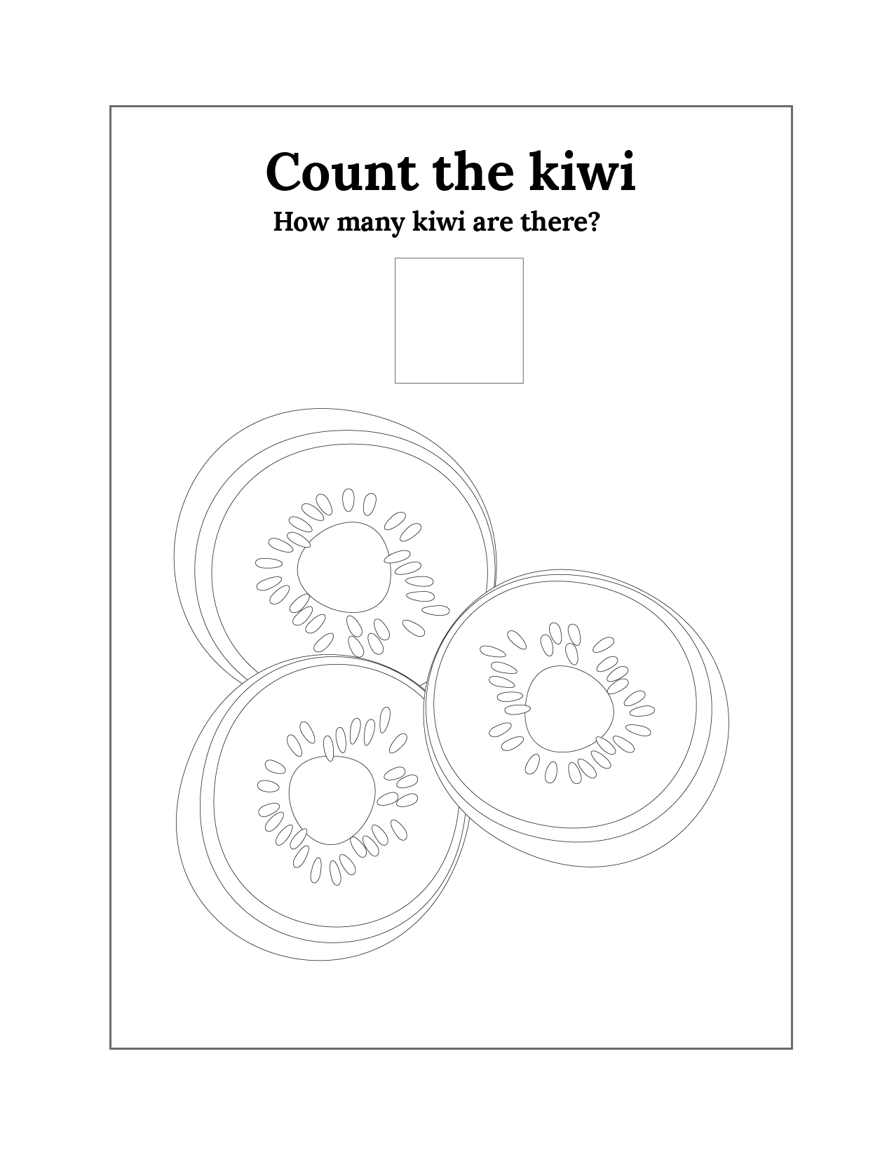 Kiwi Counting Worksheet