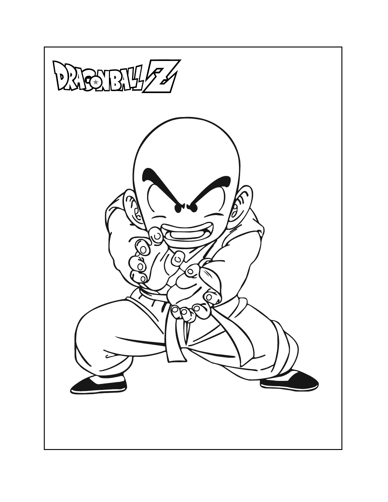 Krillin Coloring Page