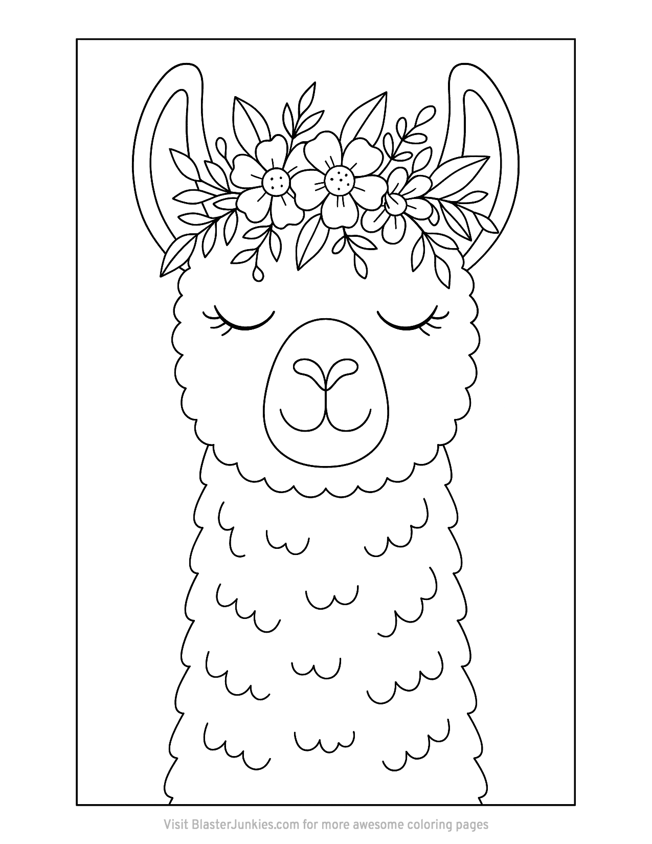 Llama With Floral Crown By Blaster Junkies
