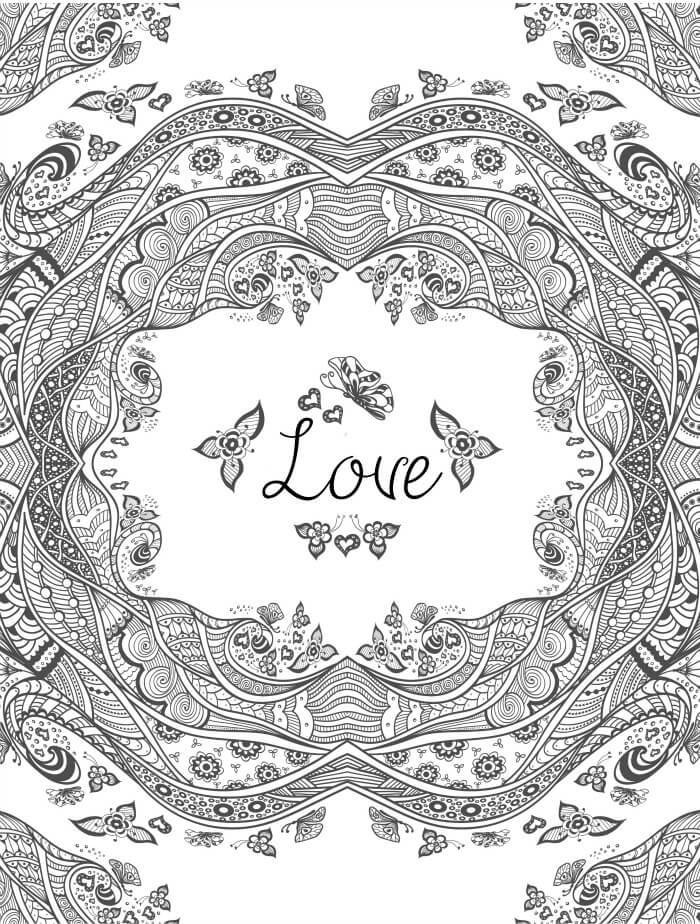 LOVE - Valentines Day Coloring Pages