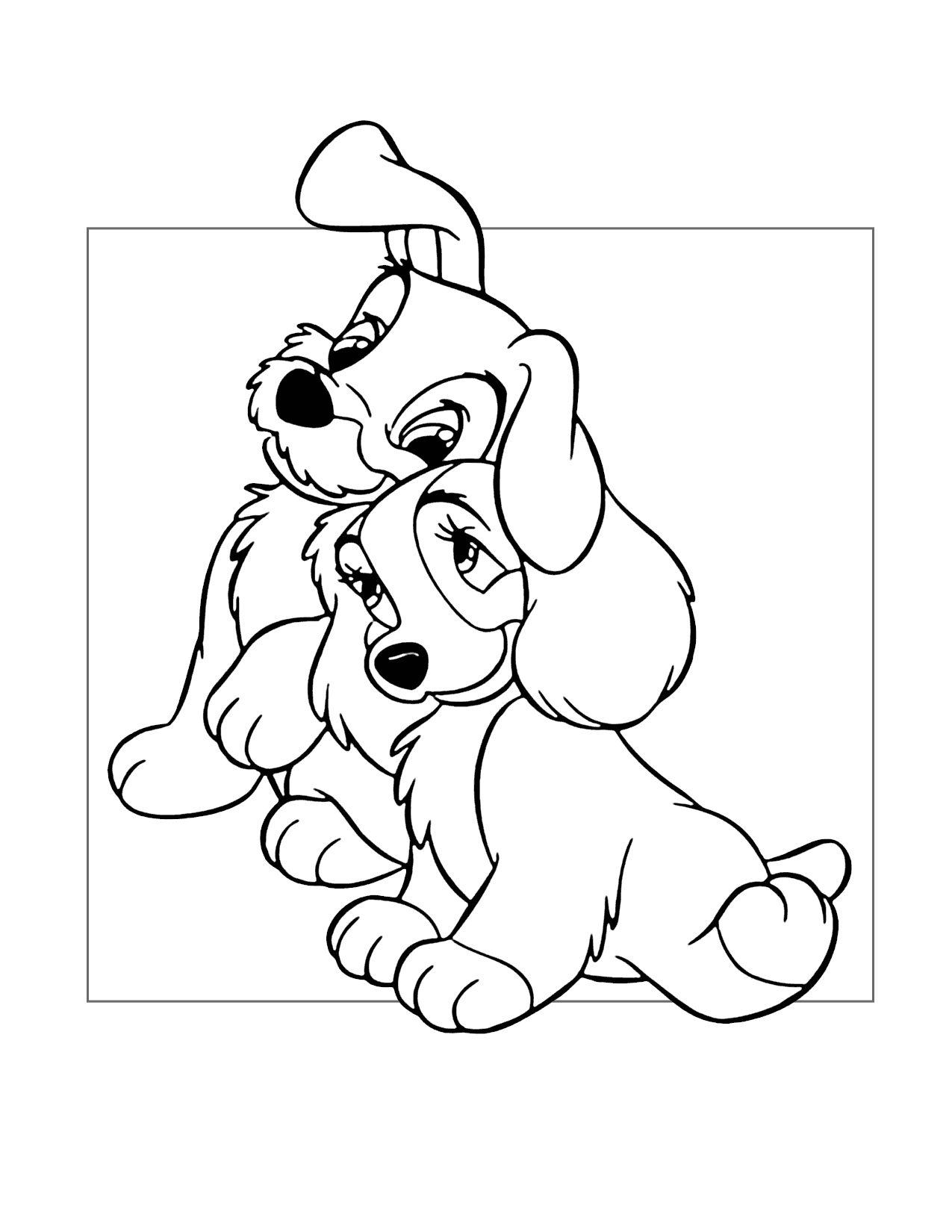 Lady And The Tramps Puppies Coloring Page