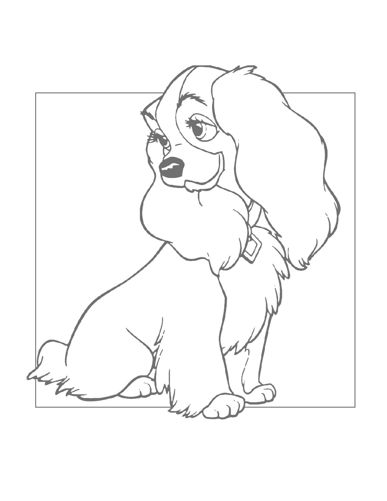 Lady From Lady And The Tramp Coloring Page