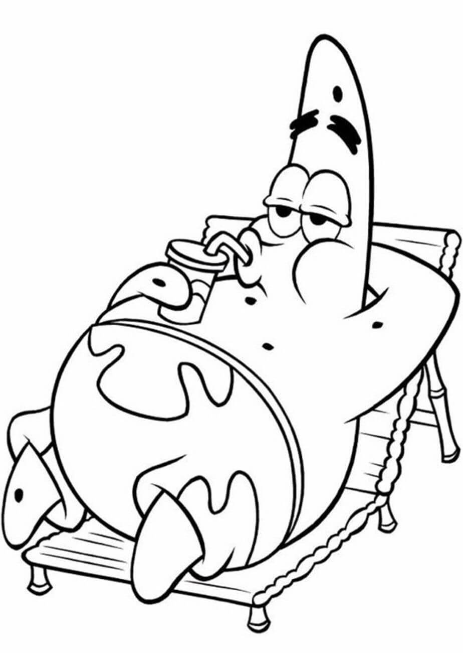 Lazy Patrick Coloring Page