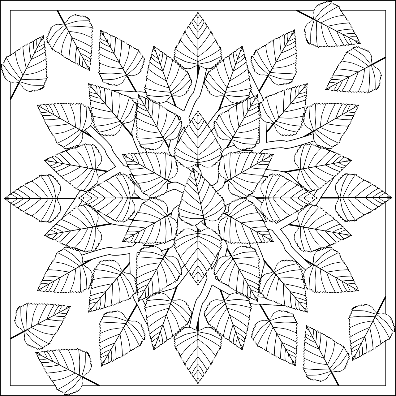 Leaf Pattern Coloring Page
