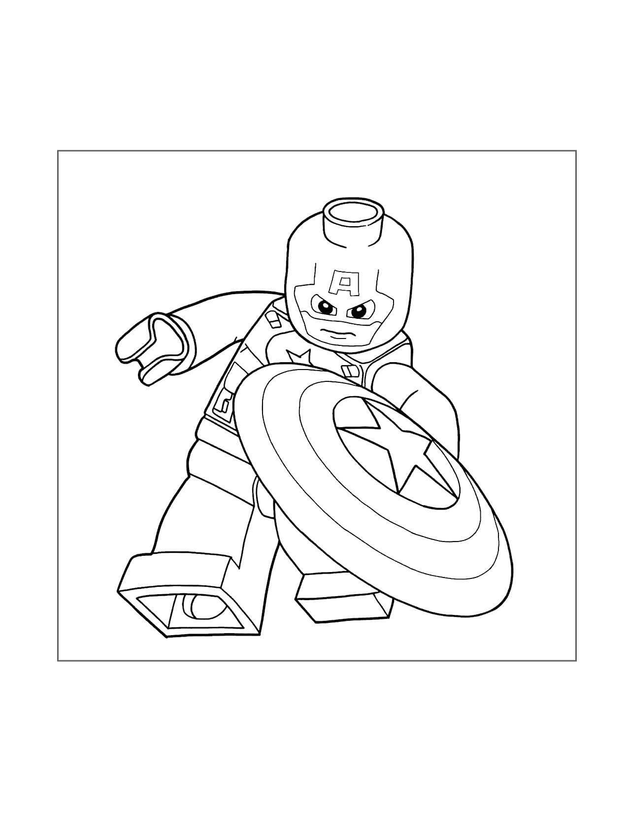 Lego Avenger Captain America Coloring Page