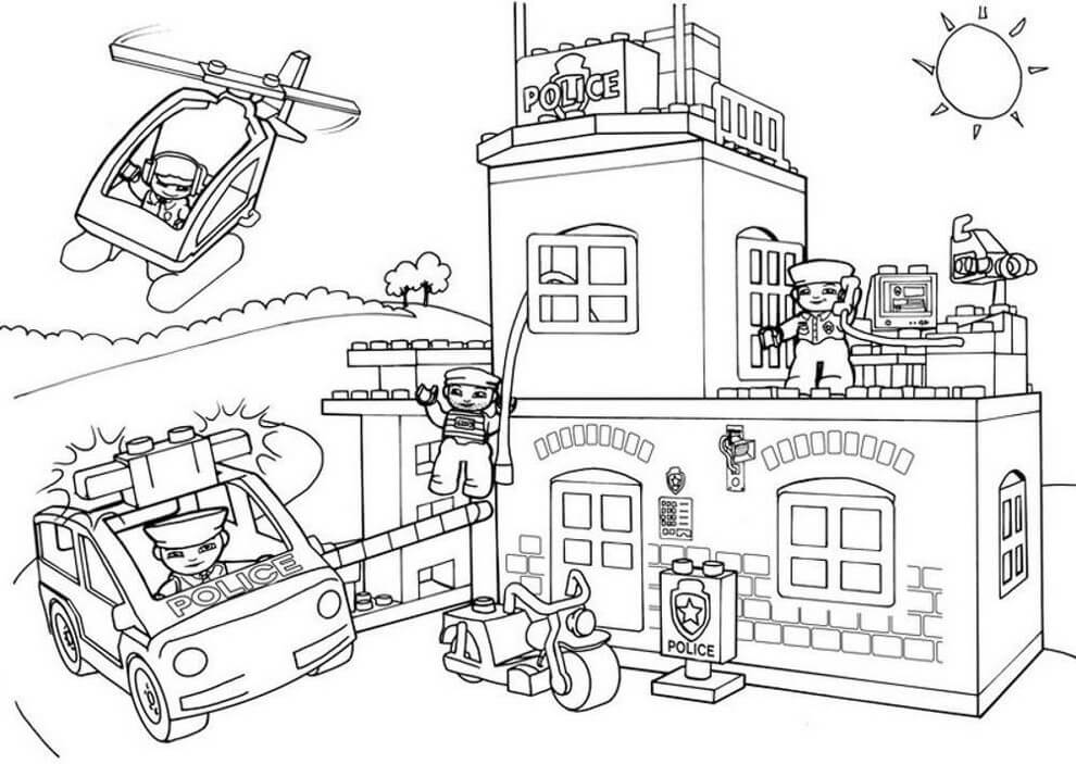 Lego Police Coloring Pages Coloring Rocks